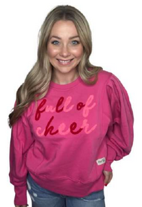 Full Of Cheer Electric Pink Sweatshirt