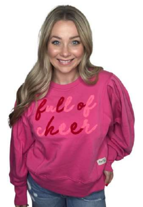 Full Of Cheer Electric Pink Sweatshirt