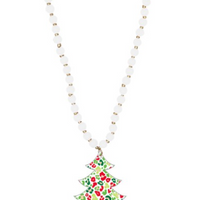 Festive Leopard Tree White Jennifer Necklace