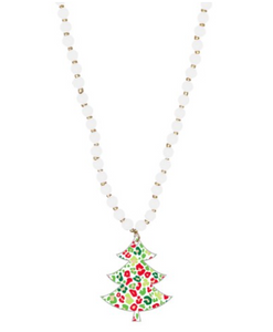 Festive Leopard Tree White Jennifer Necklace