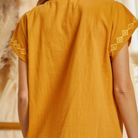 Marigold Embroidered Dolman Sleeve Top