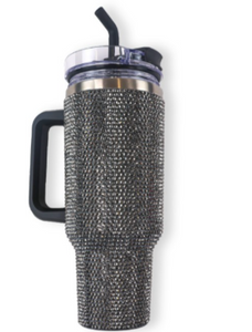 Sequin Tumbler 40oz - Black