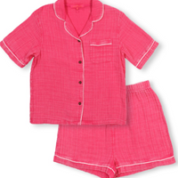 PJ Gauze Set - Hot Pink