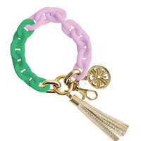 Chain Keychain - Conch Shell Pink/Spearmint