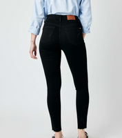 88562 Judy Blue - HW Black Destroy Raw Hem Skinny
