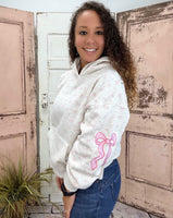 Simply Southern Hoodie 
Sweatshirt 
Pink floral with pink bows 
trendy
