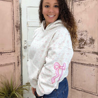 Simply Southern Hoodie 
Sweatshirt 
Pink floral with pink bows 
trendy
