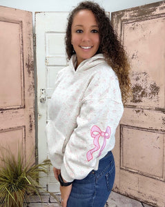 Simply Southern Hoodie 
Sweatshirt 
Pink floral with pink bows 
trendy