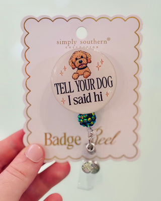 Simply Southern badge reel in fun colorful design – stylish badge holder for ID, keys, or work badges from Sweet Southern Charm