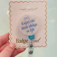 Simply Southern badge reel in fun colorful design – stylish badge holder for ID, keys, or work badges from Sweet Southern Charm