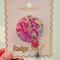 Simply Southern badge reel in fun colorful design – stylish badge holder for ID, keys, or work badges from Sweet Southern Charm