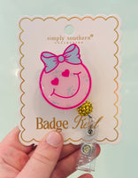 Simply Southern badge reel in fun colorful design – stylish badge holder for ID, keys, or work badges from Sweet Southern Charm
