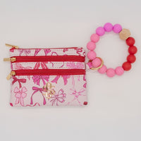 Simply Southern Bead Bangle Wallet – PU leather wallet with beaded bracelet strap, card slots, snap protector, and zipper coin pouch from Sweet Southern Charm