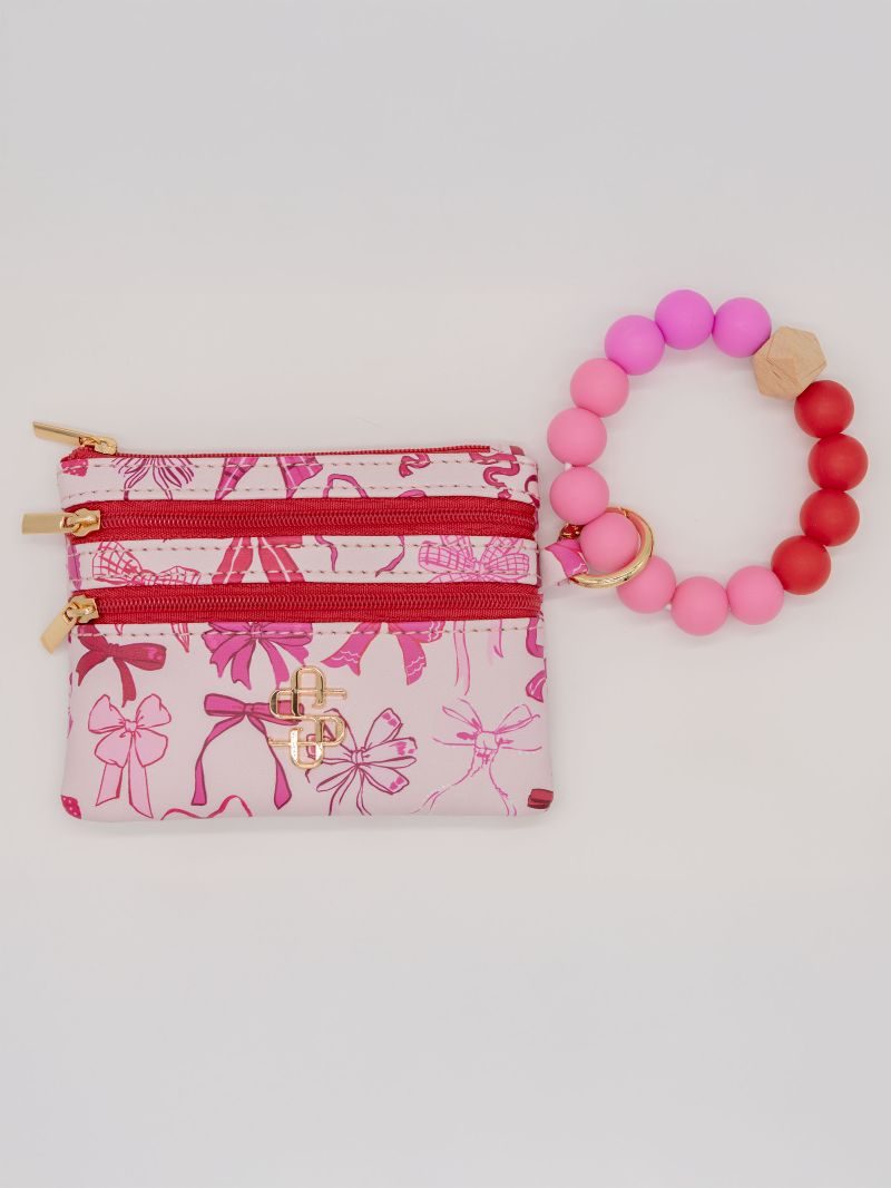 Simply Southern Bead Bangle Wallet – PU leather wallet with beaded bracelet strap, card slots, snap protector, and zipper coin pouch from Sweet Southern Charm