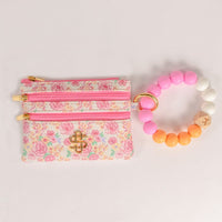 Simply Southern Bead Bangle Wallet – PU leather wallet with beaded bracelet strap, card slots, snap protector, and zipper coin pouch from Sweet Southern Charm