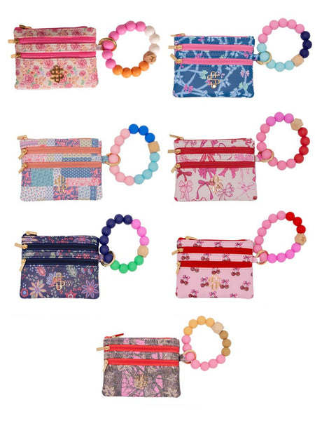 Simply Southern Bead Bangle Wallet – PU leather wallet with beaded bracelet strap, card slots, snap protector, and zipper coin pouch from Sweet Southern Charm