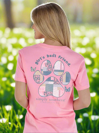 simply southern tee 
short sleeve tee 
a girls best friend with paw print