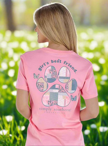 simply southern tee 
short sleeve tee 
a girls best friend with paw print