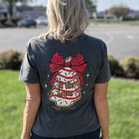 Simply Southern Tee
Christmas Tee 
Bow with little debbie cake tee 
christmas trendy 
tis the season