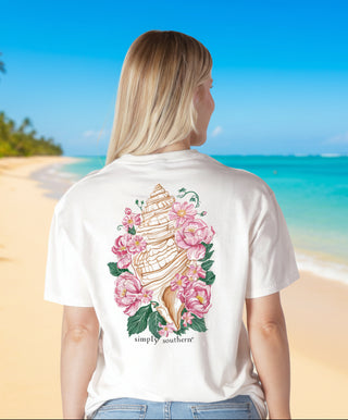 Simply Southern 
Simply Southern Tee 
Beach Tee 
Conch Shell 