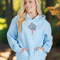 Simply Southern Dilara Hoodie – embroidered artwork, patterned hood lining, relaxed fit cotton blend pullover from Sweet Southern Charm