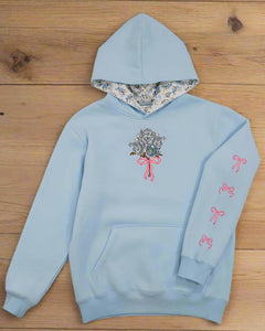 Simply Southern Dilara Hoodie – embroidered artwork, patterned hood lining, relaxed fit cotton blend pullover from Sweet Southern Charm