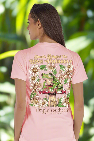 Simply Southern Tee 
Short Sleeve Tee 
Frog Tee 
Mushroom with frog