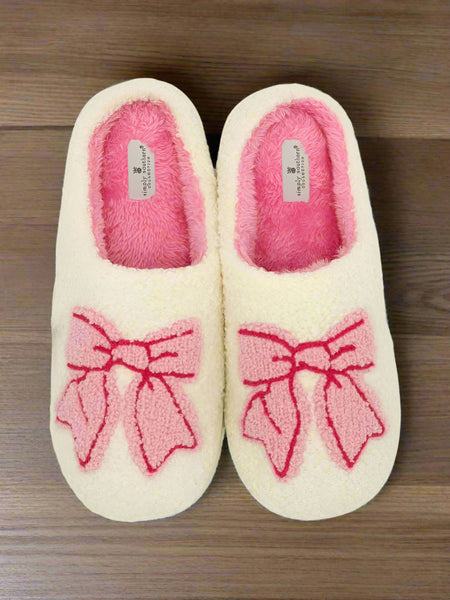 Simply Southern Fuzzy Slippers - Bows