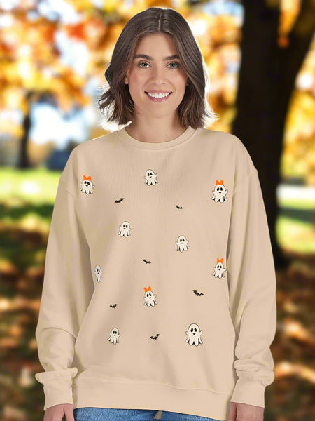 Simply Southern Crew Sweatshirt 
Ghost Bat Sweatshirt 
trendy sweatshirt 
simply southern 
Halloween