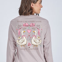 Stay cozy, cute, and full of Southern charm with Simply Southern long sleeve tees! Crafted from 100% cotton, these tees deliver a soft, breathable feel while offering extra warmth for cooler days. Designed to run true to size, they provide a flattering, relaxed fit that's perfect for layering or wearing on their own. With vibrant colors, playful graphics, and uplifting messages, Simply Southern long sleeve tees add a fun and stylish touch to any casual look.