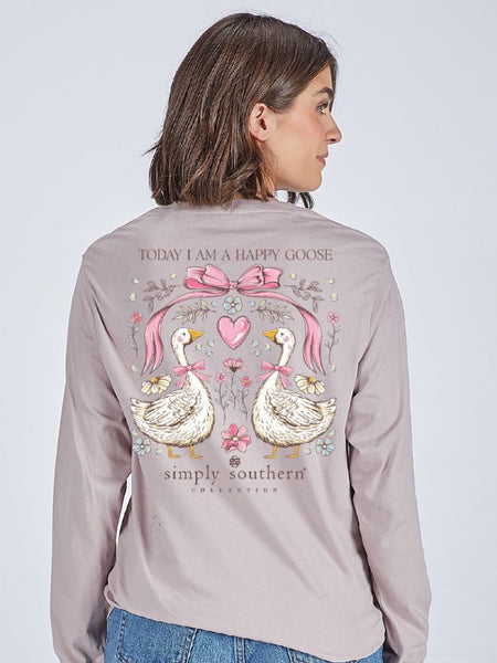 Stay cozy, cute, and full of Southern charm with Simply Southern long sleeve tees! Crafted from 100% cotton, these tees deliver a soft, breathable feel while offering extra warmth for cooler days. Designed to run true to size, they provide a flattering, relaxed fit that's perfect for layering or wearing on their own. With vibrant colors, playful graphics, and uplifting messages, Simply Southern long sleeve tees add a fun and stylish touch to any casual look.