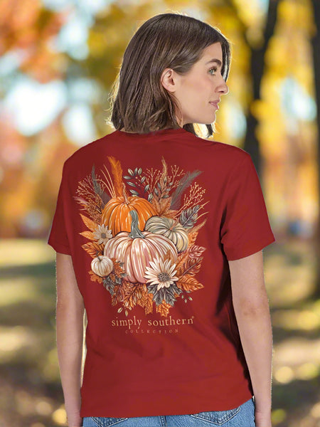 Simply Southern Harvest Pumpkin Tee 
Pumpkin tee
trendy graphic tee 
100% cotton
