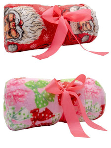 Simply Southern Simply Soft Holiday Blanket – Christmas Santa and Bow designs, cozy 100% polyester throw from Sweet Southern Charm