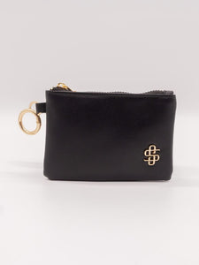 Perfect for on-the-go! This compact ID wallet holds cash, cards & keys with zip pockets, ID slot & gold key ring. Made of durable 100% polyester.