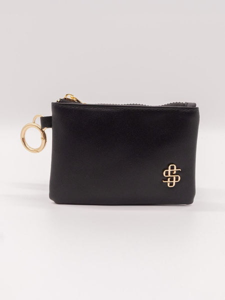 Perfect for on-the-go! This compact ID wallet holds cash, cards & keys with zip pockets, ID slot & gold key ring. Made of durable 100% polyester.