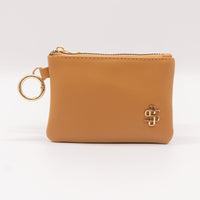 Perfect for on-the-go! This compact ID wallet holds cash, cards & keys with zip pockets, ID slot & gold key ring. Made of durable 100% polyester.