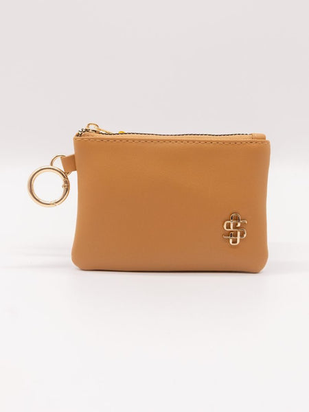 Perfect for on-the-go! This compact ID wallet holds cash, cards & keys with zip pockets, ID slot & gold key ring. Made of durable 100% polyester.