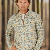 Simply Southern Men’s Camo Quarter Zip Pullover – cotton blend with spandex, mock neck, long sleeves, and logo from Sweet Southern Charm