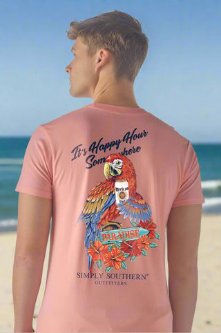 Simply Southern Tee 
Simply Southern Mens Tee 
Its Happy Hour Tee 
Short Sleeve Tee
