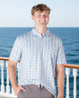 Mens Water Dude Polo - Light Blue (Blue Fish)
