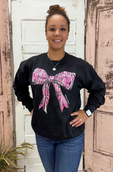 Simply Southern Pink Bark Crew 
Simply Southern Crew 
Pink Bow 
Pink Camo Bow 
Trendy