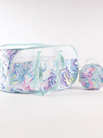 Perfect for keeping in the trunk of your car or in your bag this pop up tote twists down &amp; collapses into a storage pouch. Easily carry all your beach or pool needs in it as well.
