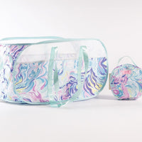 Perfect for keeping in the trunk of your car or in your bag this pop up tote twists down &amp; collapses into a storage pouch. Easily carry all your beach or pool needs in it as well.
