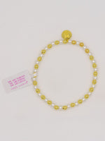 Simply Southern Positivity Pearl Bracelet with gold-tone and pearlescent beads plus signature logo charm – stylish women’s bracelet from Sweet Southern Charm
