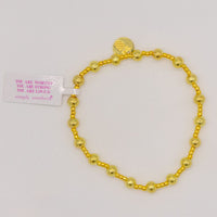 Simply Southern Positivity Pearl Bracelet with gold-tone and pearlescent beads plus signature logo charm – stylish women’s bracelet from Sweet Southern Charm