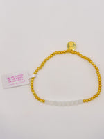 Simply Southern Positivity Pearl Bracelet with gold-tone and pearlescent beads plus signature logo charm – stylish women’s bracelet from Sweet Southern Charm
