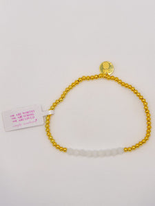 Simply Southern Positivity Pearl Bracelet with gold-tone and pearlescent beads plus signature logo charm – stylish women’s bracelet from Sweet Southern Charm