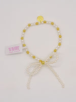 Simply Southern Positivity Pearl Bracelet with gold-tone and pearlescent beads plus signature logo charm – stylish women’s bracelet from Sweet Southern Charm
