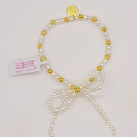 Simply Southern Positivity Pearl Bracelet with gold-tone and pearlescent beads plus signature logo charm – stylish women’s bracelet from Sweet Southern Charm