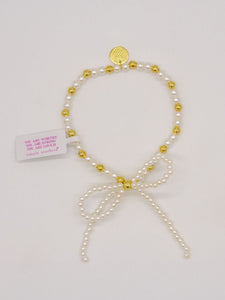 Simply Southern Positivity Pearl Bracelet with gold-tone and pearlescent beads plus signature logo charm – stylish women’s bracelet from Sweet Southern Charm